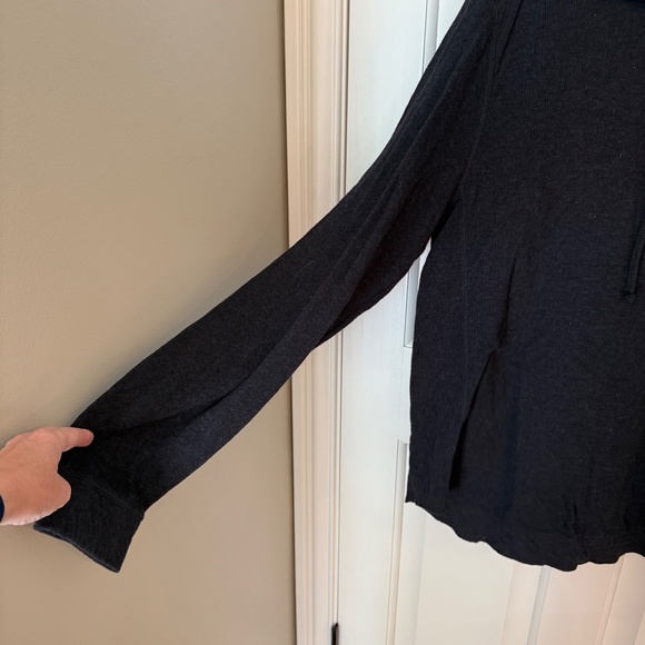 Vince Raw Edge Ribbed Hoodie In Black 45665 - Picture 3 of 9